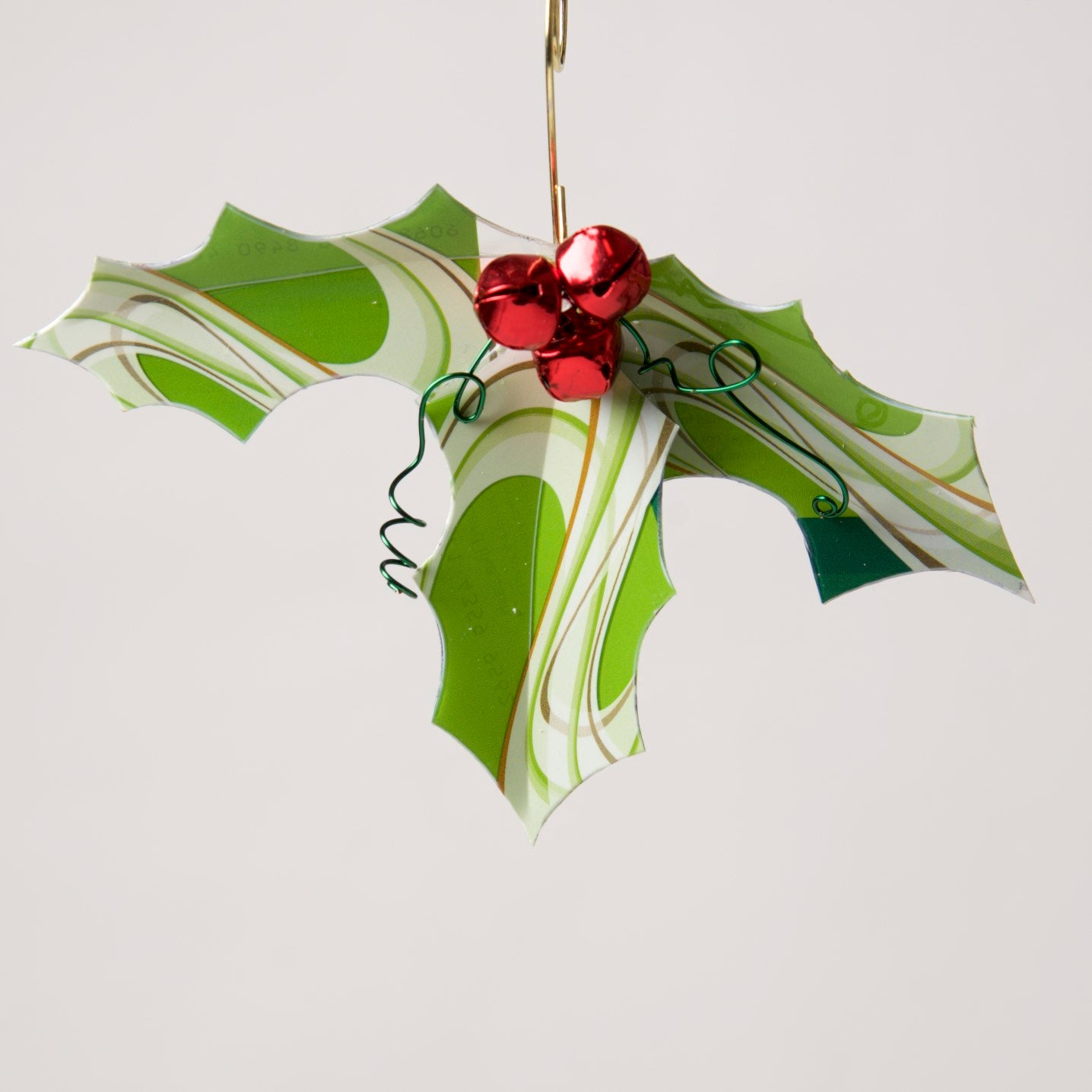 Holly Ornament from recycled Giftcards - © Blue Pomegranate Gallery