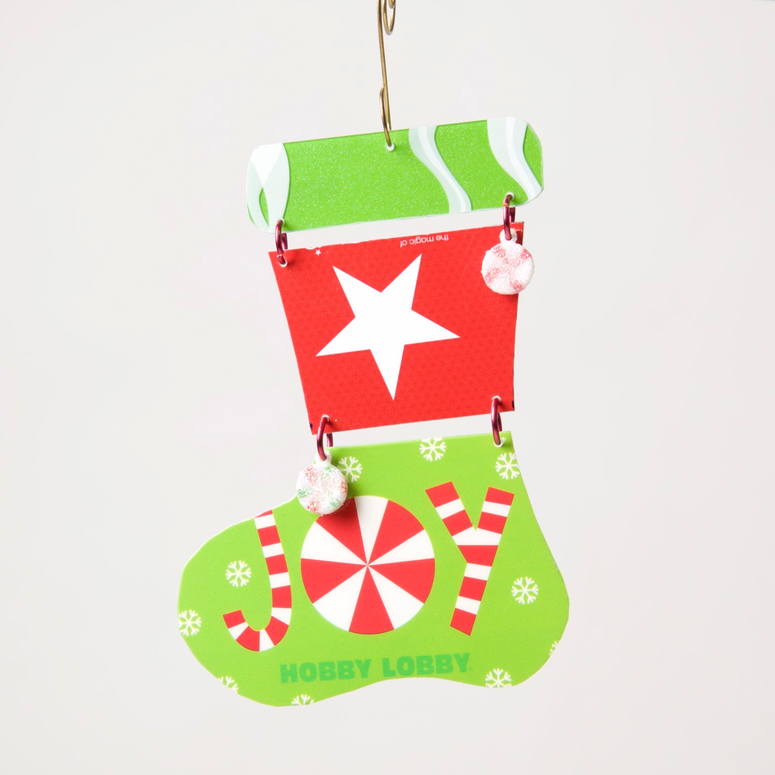 Stocking Ornament from recycled Giftcards - © Blue Pomegranate Gallery