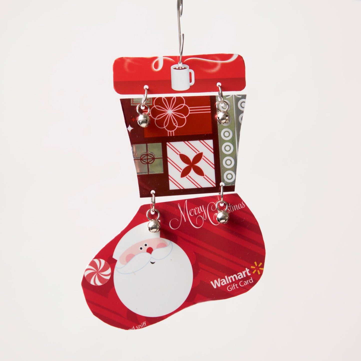 Stocking Ornament from recycled Giftcards - © Blue Pomegranate Gallery