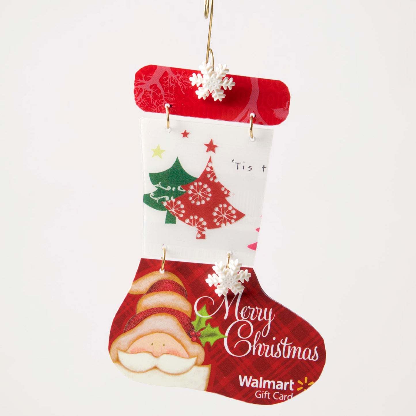 Stocking Ornament from recycled Giftcards - © Blue Pomegranate Gallery