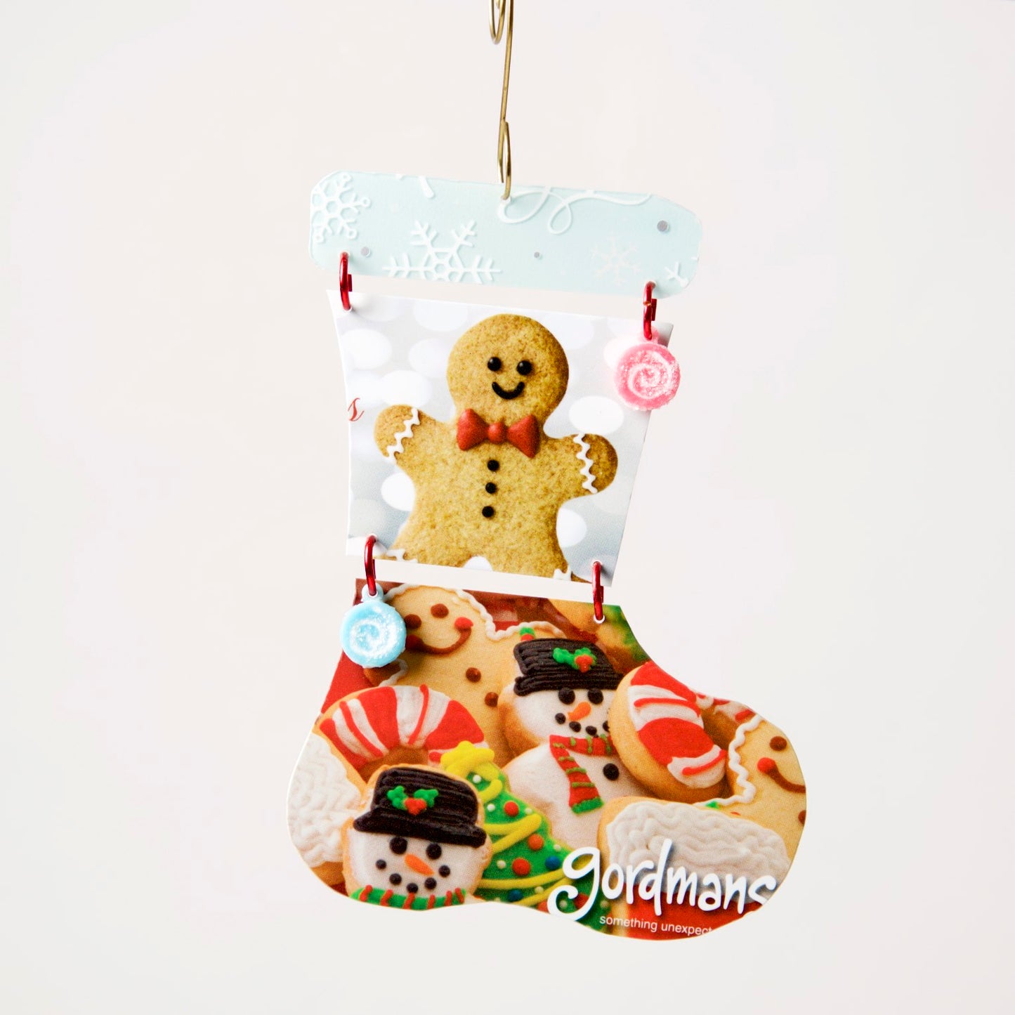 Stocking Ornament from recycled Giftcards - © Blue Pomegranate Gallery