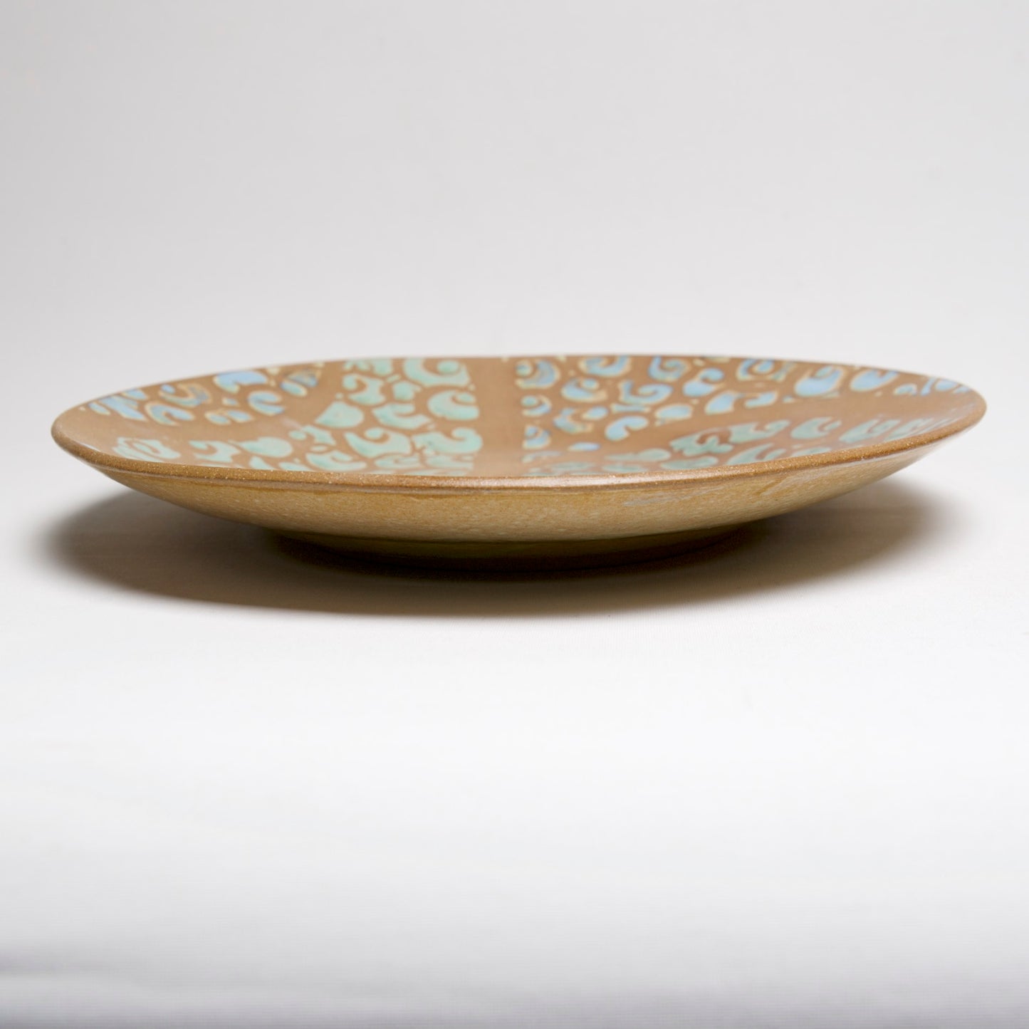 Green Swirly 12 in Platter by Liz Kinder - © Blue Pomegranate Gallery