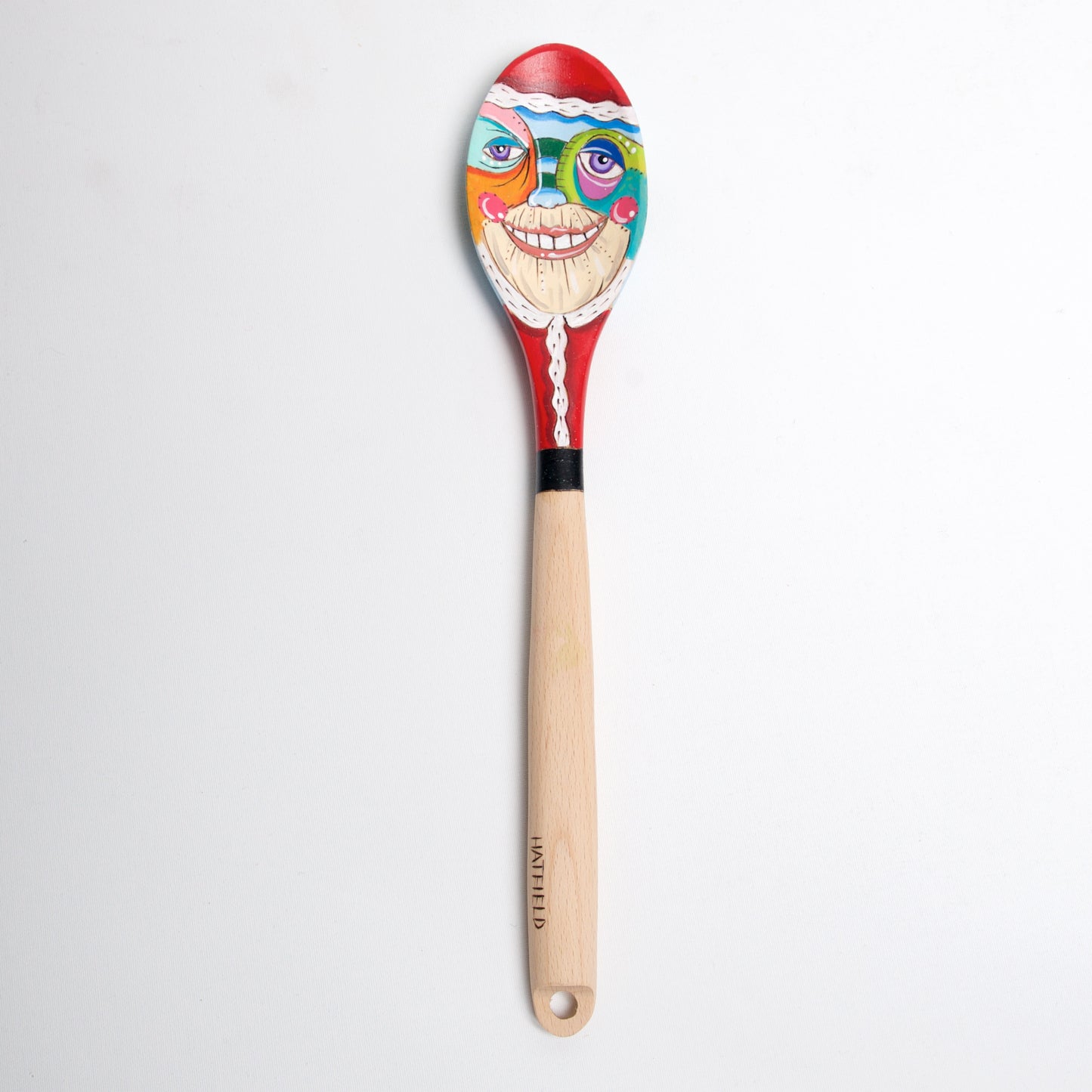 Santa Funny Face wood spoons by Linda Hatfield - © Blue Pomegranate Gallery