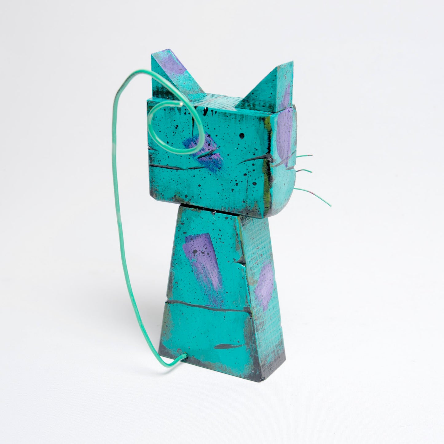 Odd Cats by Mary Kolar.  4” x 9” Wood - © Blue Pomegranate Gallery
