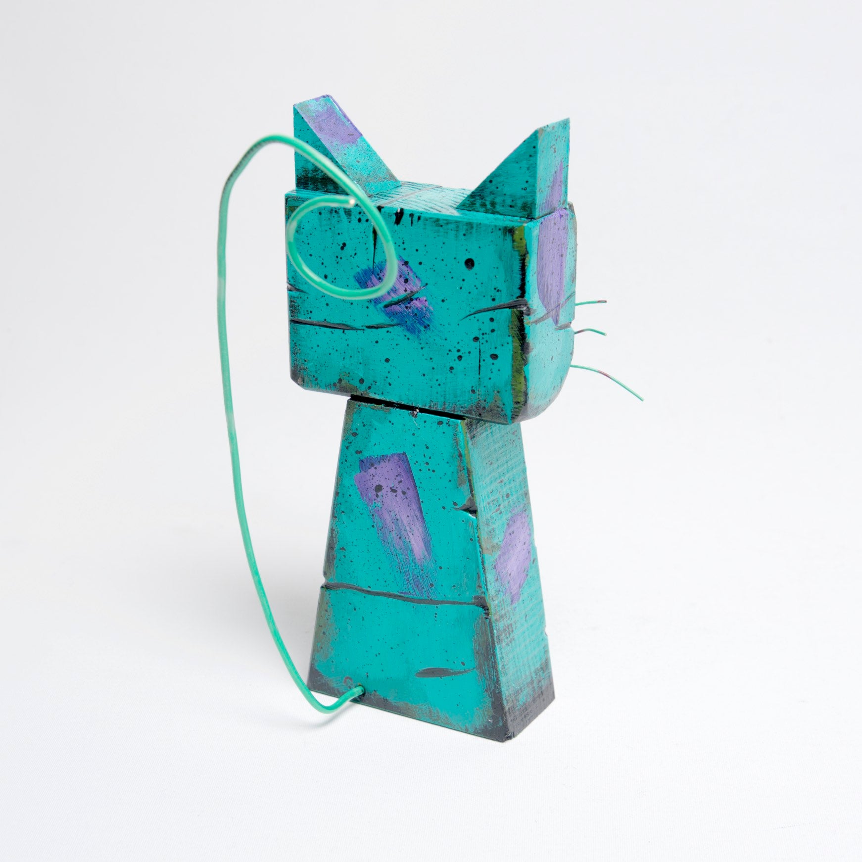 Odd Cats by Mary Kolar.  4” x 9” Wood - © Blue Pomegranate Gallery