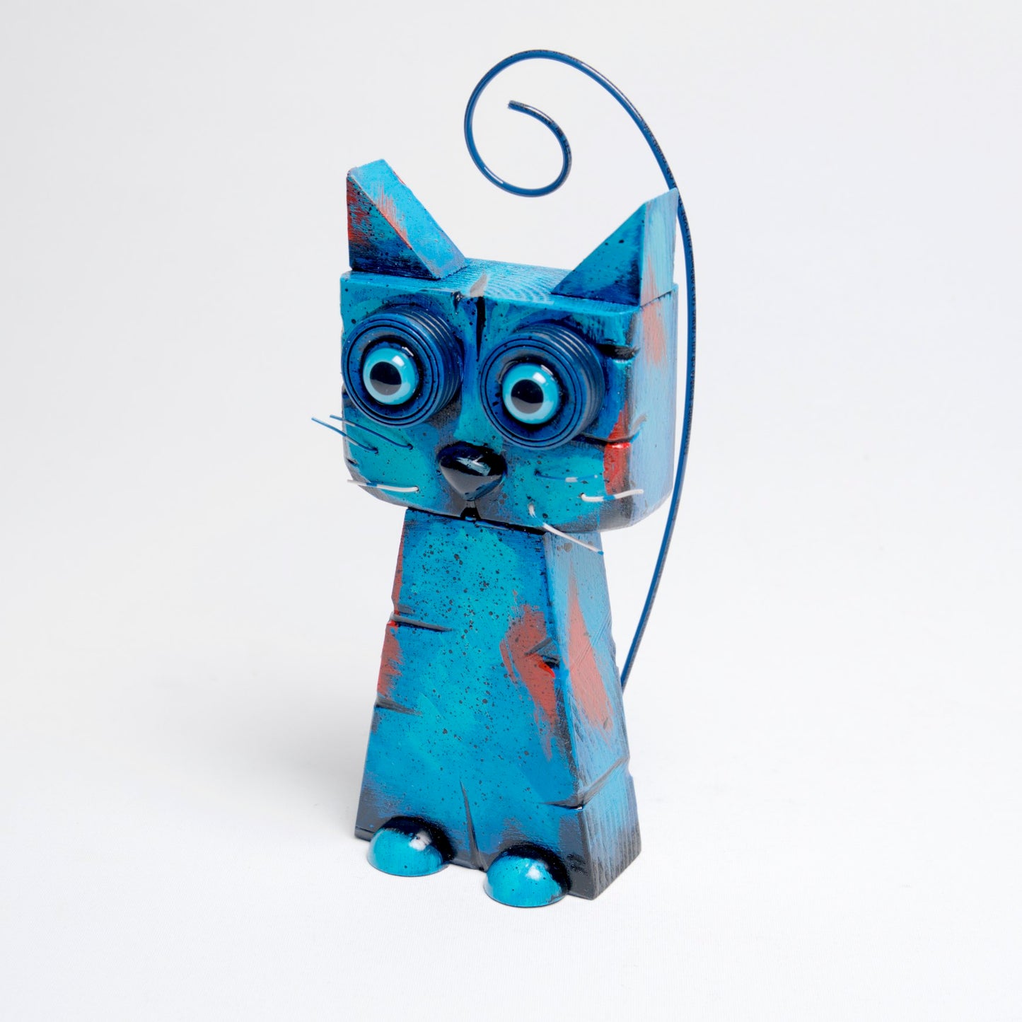 Odd Cats by Mary Kolar.  4” x 9” Wood - © Blue Pomegranate Gallery