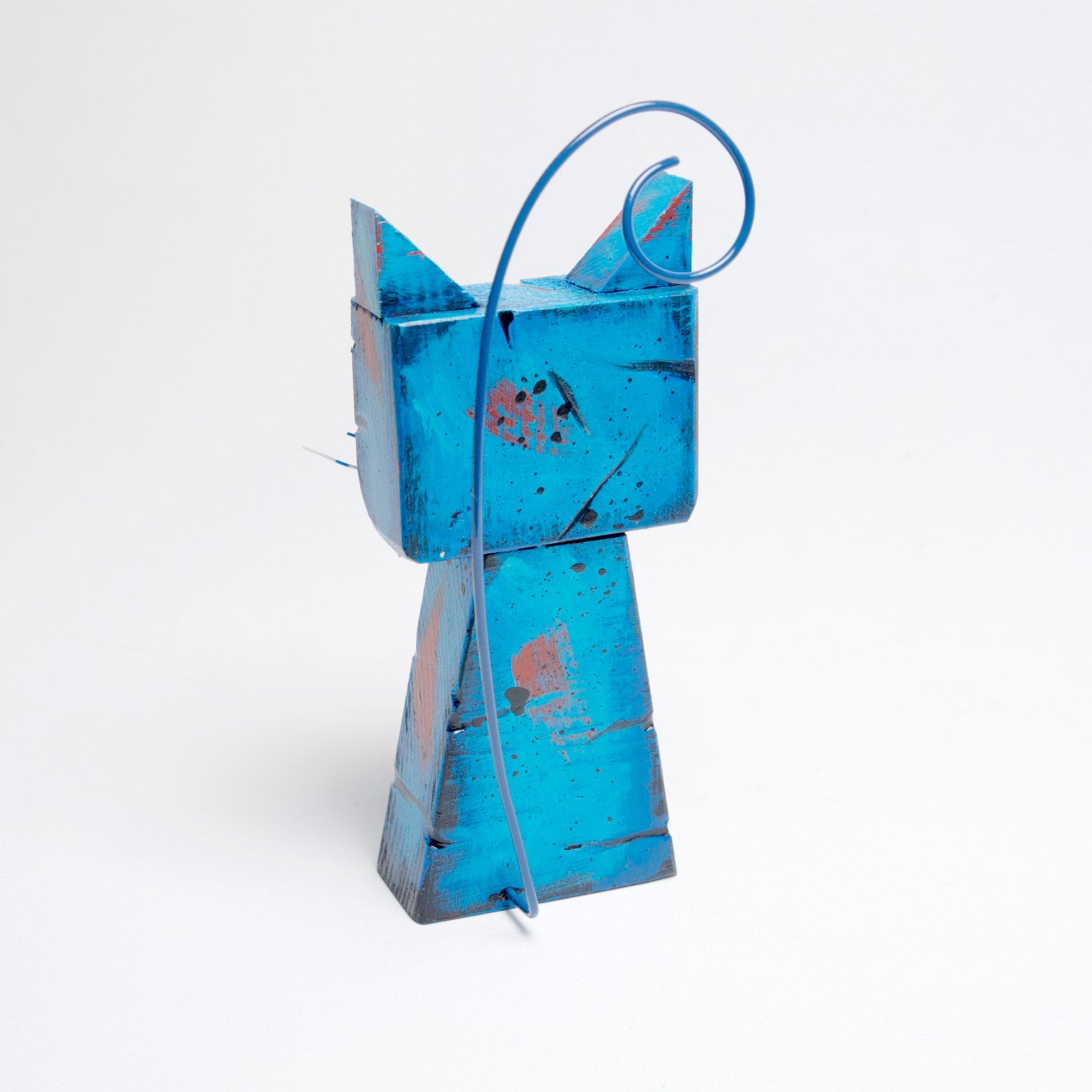 Odd Cats by Mary Kolar.  4” x 9” Wood - © Blue Pomegranate Gallery