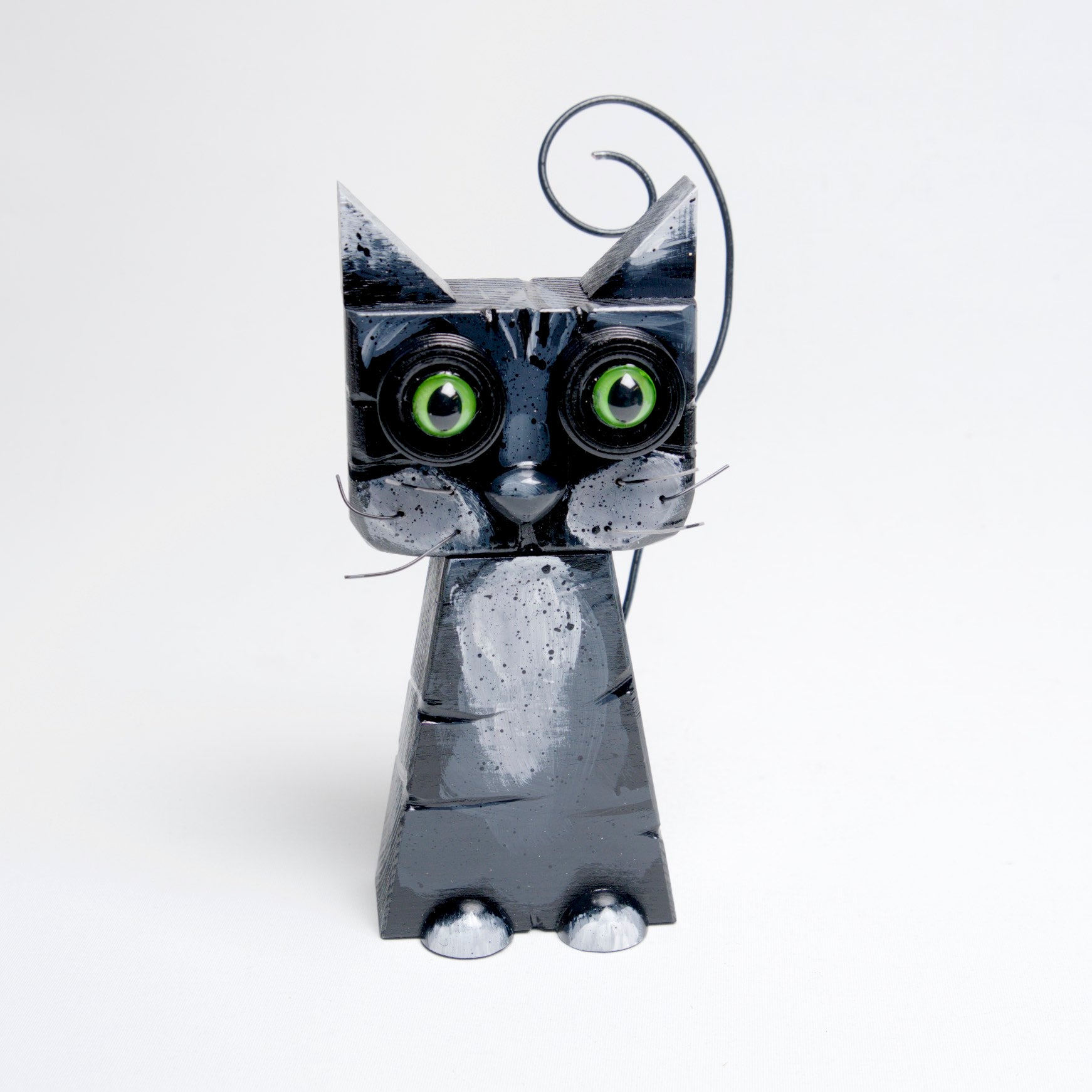 Odd Cats by Mary Kolar.  4” x 9” Wood - © Blue Pomegranate Gallery