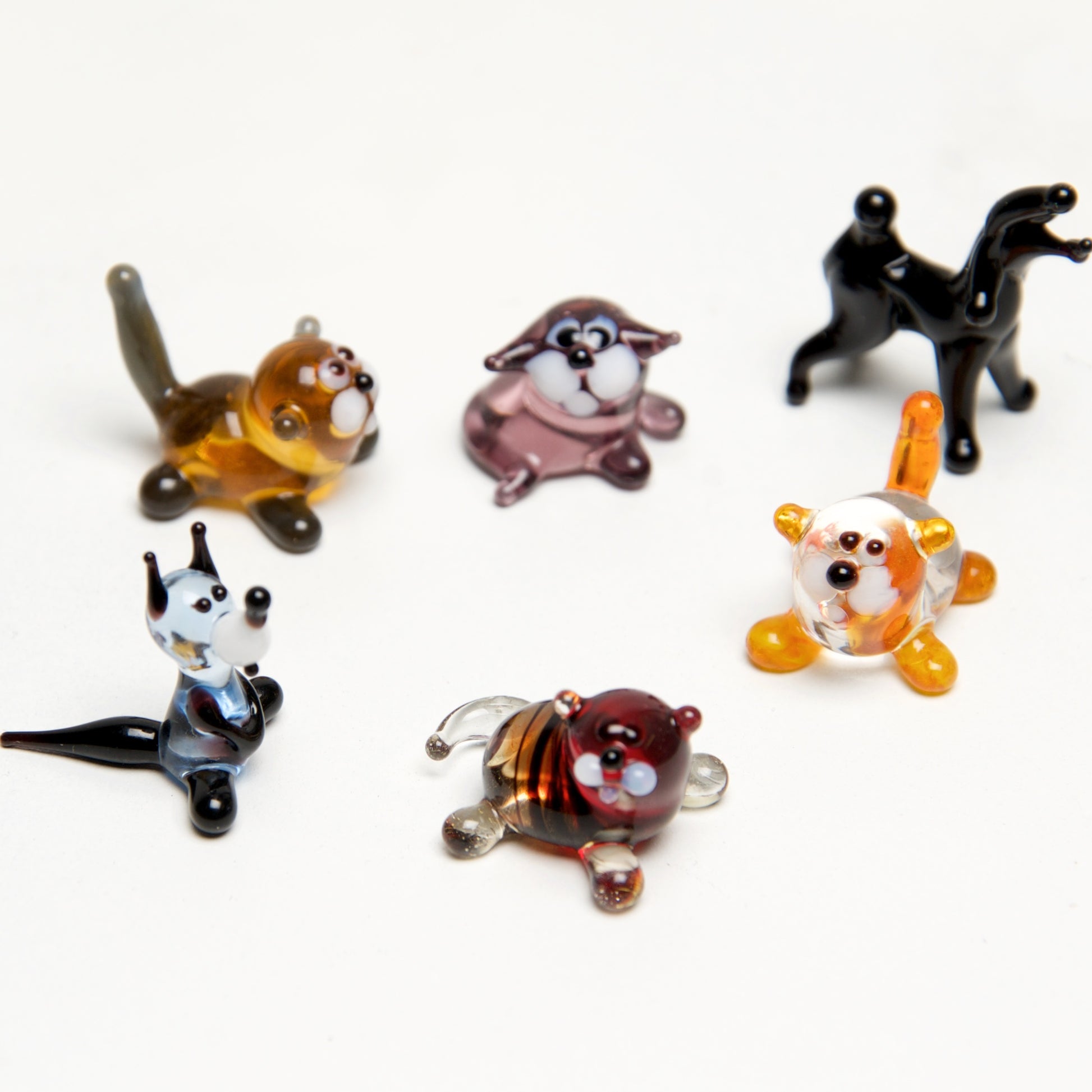 Pets Micro blown glass figurines w/ box. - © Blue Pomegranate Gallery