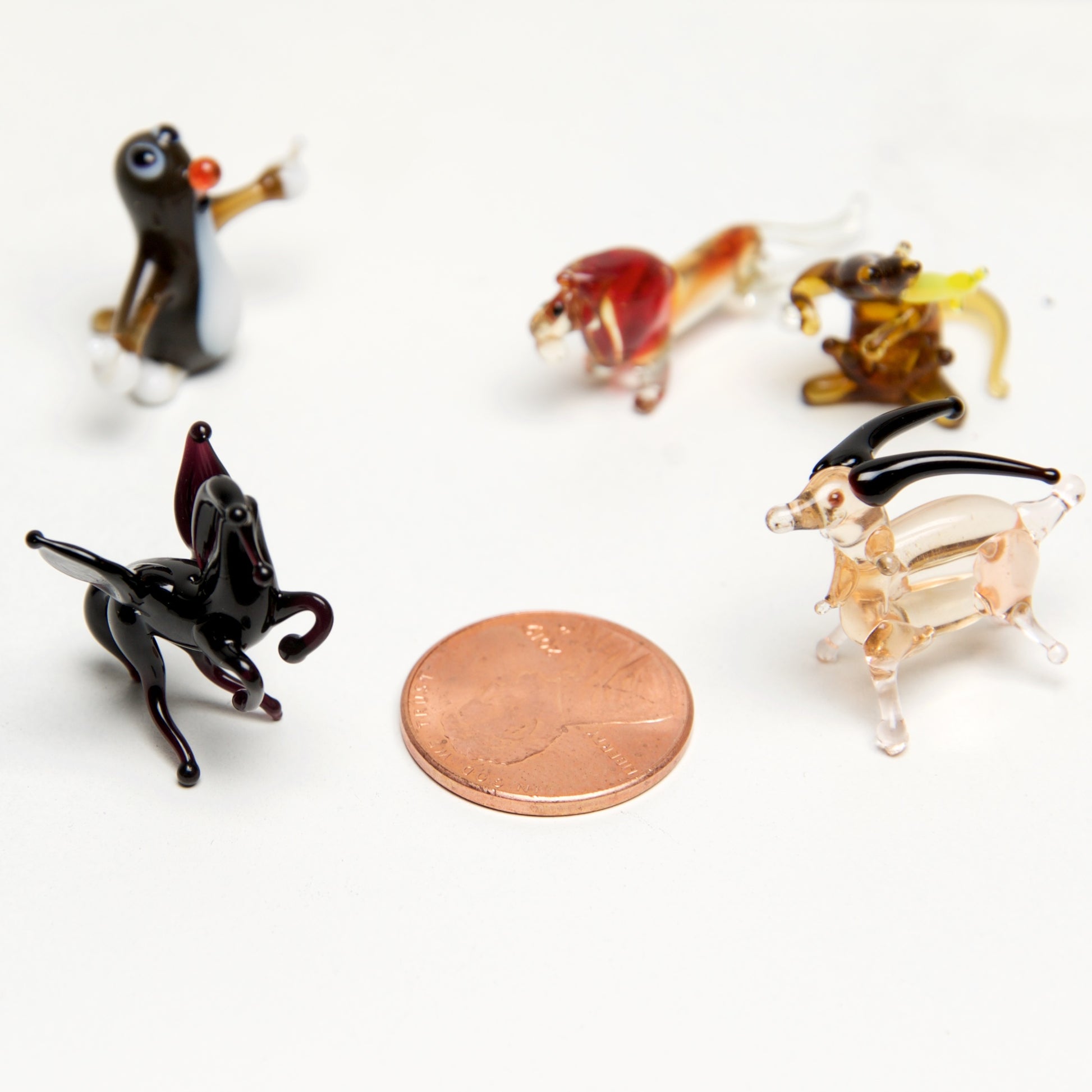 Zoo Micro blown glass figurines w/ box. - © Blue Pomegranate Gallery