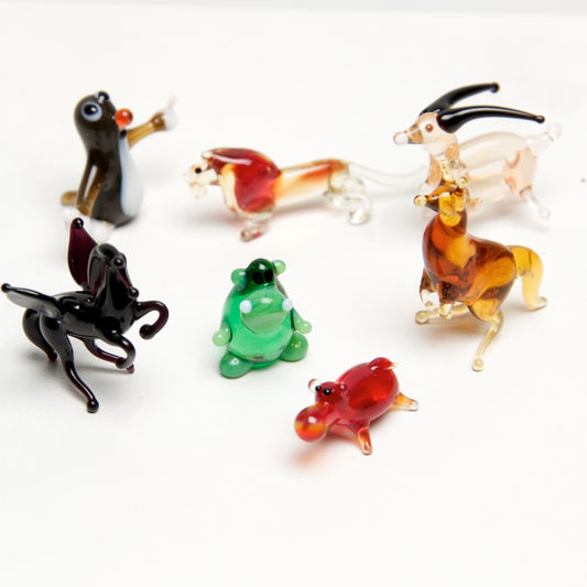 Zoo Micro blown glass figurines w/ box. - © Blue Pomegranate Gallery