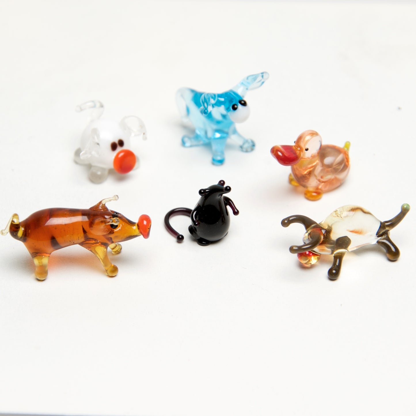 Farm Micro blown glass figurines w/ box. - © Blue Pomegranate Gallery