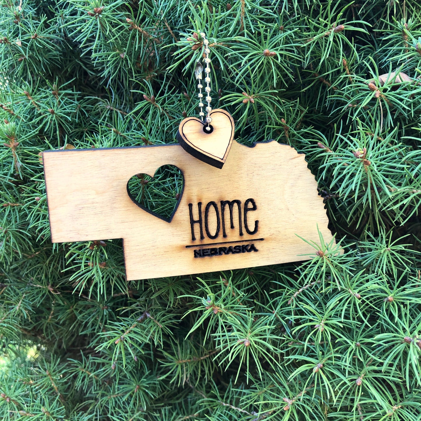 Nebraska Wood Ornament by Marcus Wiliams - © Blue Pomegranate Gallery