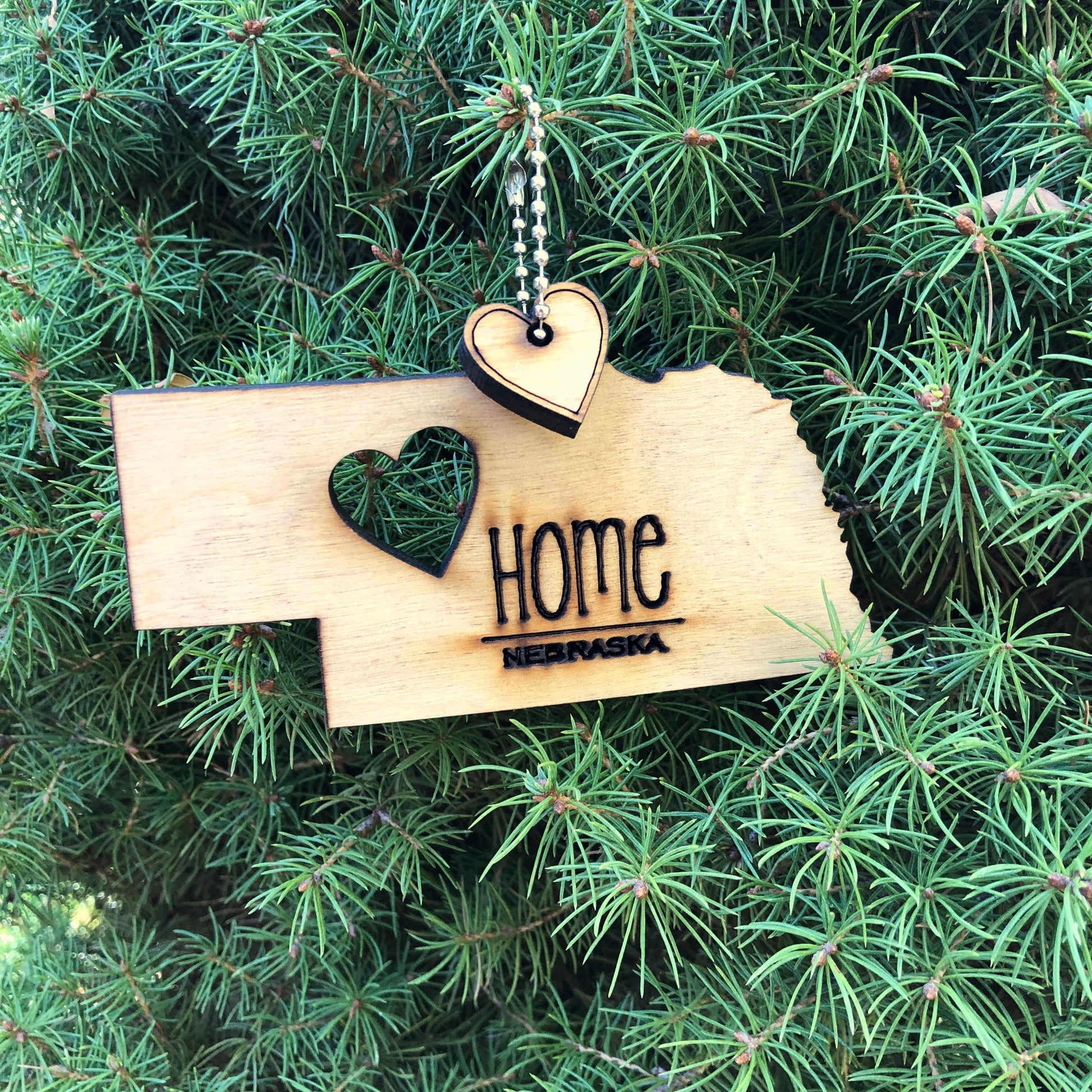 Nebraska Wood Ornament by Marcus Wiliams - © Blue Pomegranate Gallery