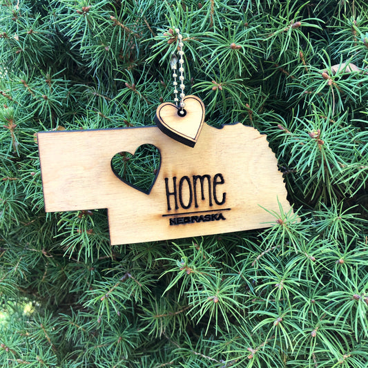 Nebraska Wood Ornament by Marcus Wiliams - © Blue Pomegranate Gallery