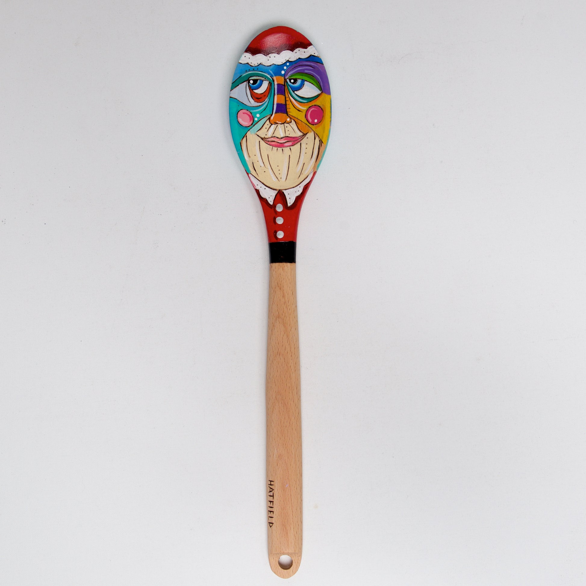 Santa Funny Face wood spoons by Linda Hatfield - © Blue Pomegranate Gallery