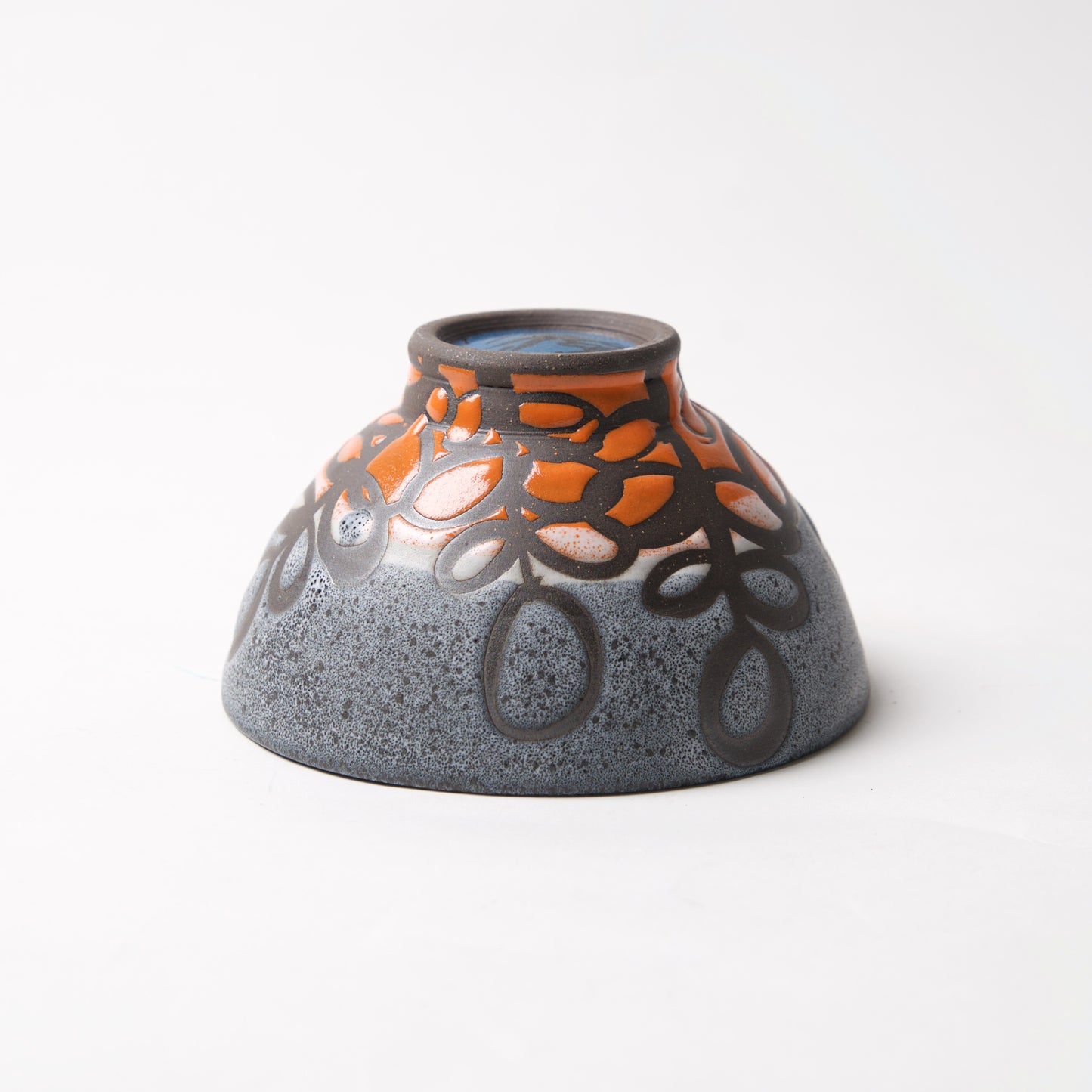 Small Blue/Orange Bowl by Liz Kinder - © Blue Pomegranate Gallery