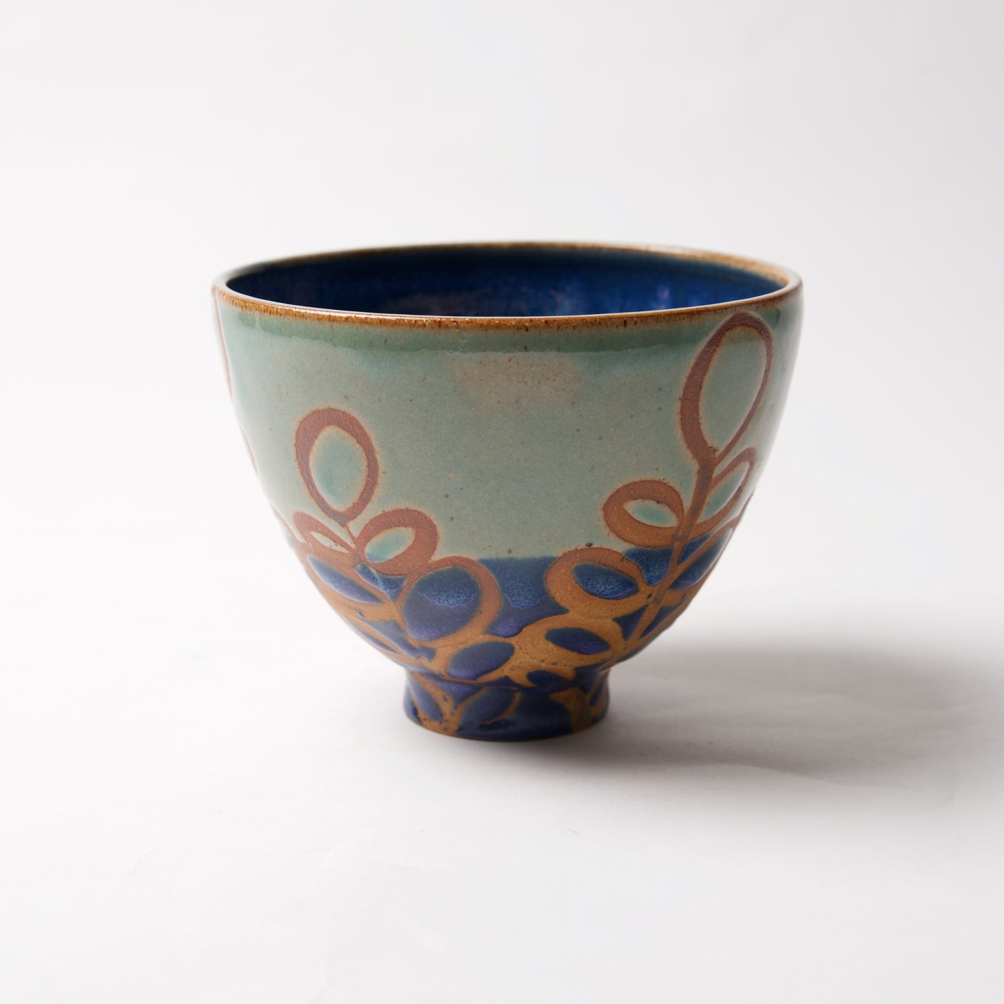 Small 2 Tone Blue Bowl by Liz Kinder - © Blue Pomegranate Gallery