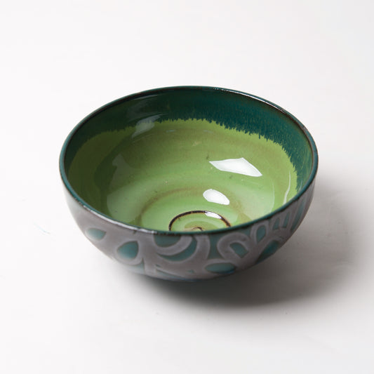 Blue Green Bowl by Liz Kinder - © Blue Pomegranate Gallery