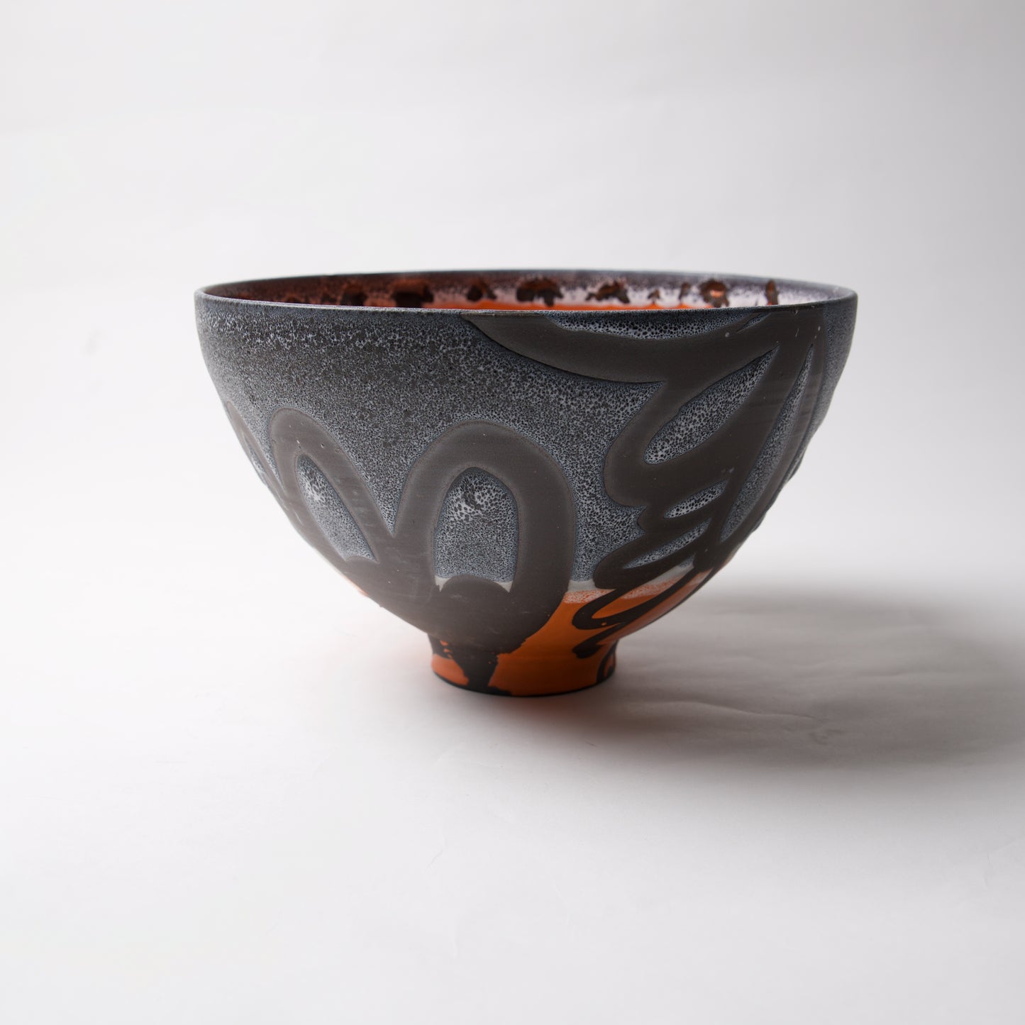 Large Blue/Orange Bowl by Liz Kinder - © Blue Pomegranate Gallery