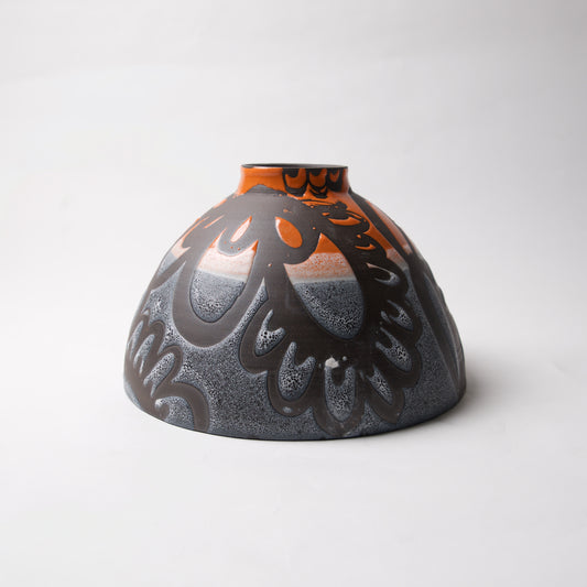 Large Blue/Orange Bowl by Liz Kinder - © Blue Pomegranate Gallery