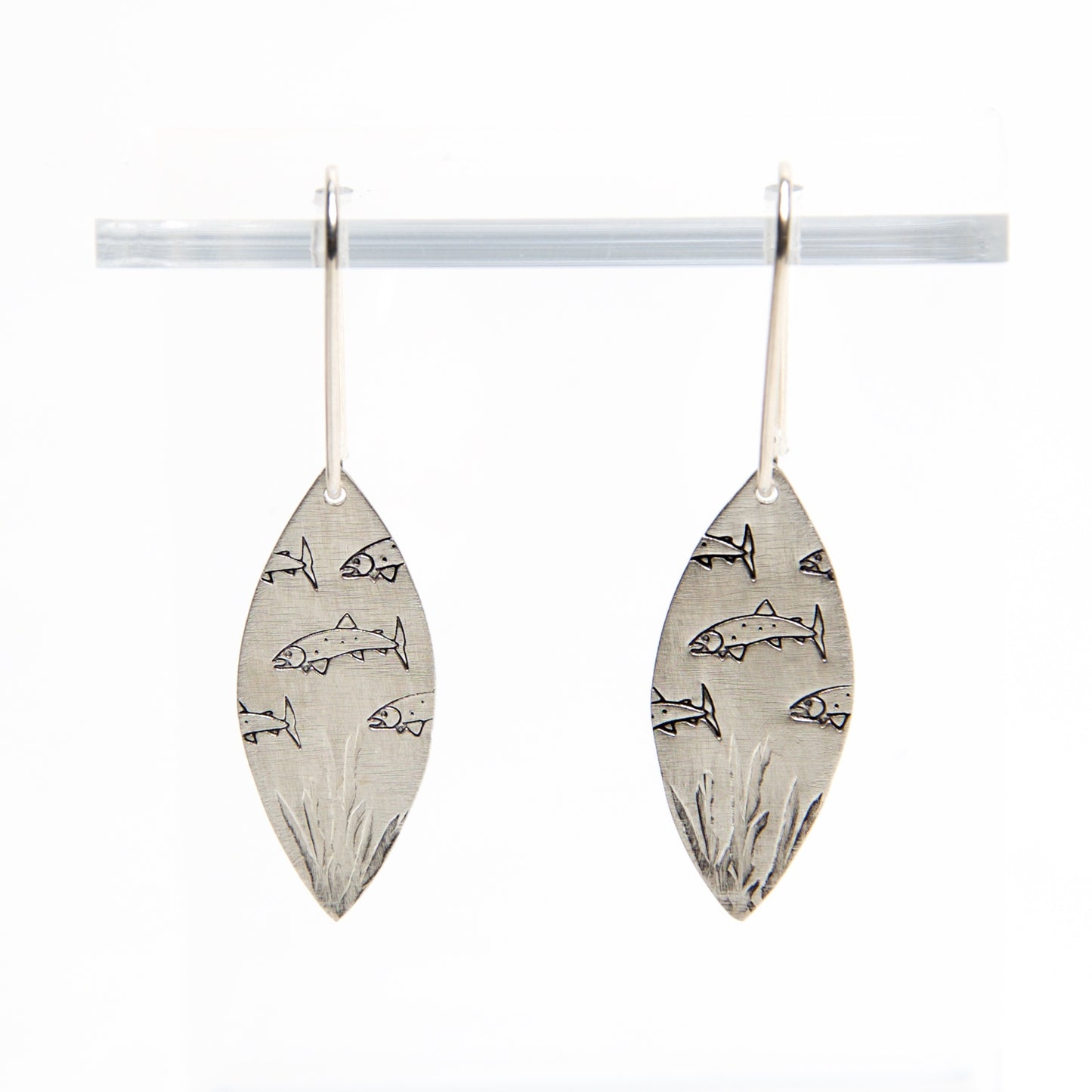 HMQ- Deep Sea- St. Silver Earrings by McQueen - © Blue Pomegranate Gallery