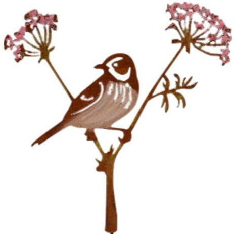 Sparrow on Anise Stake by Jim & Madeleine Crowdus - © Blue Pomegranate Gallery