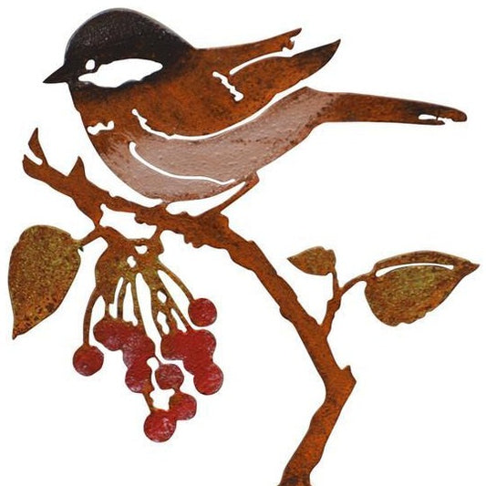 Bird on Wild Cherry Stake by Jim & Madeleine Crowdus - © Blue Pomegranate Gallery