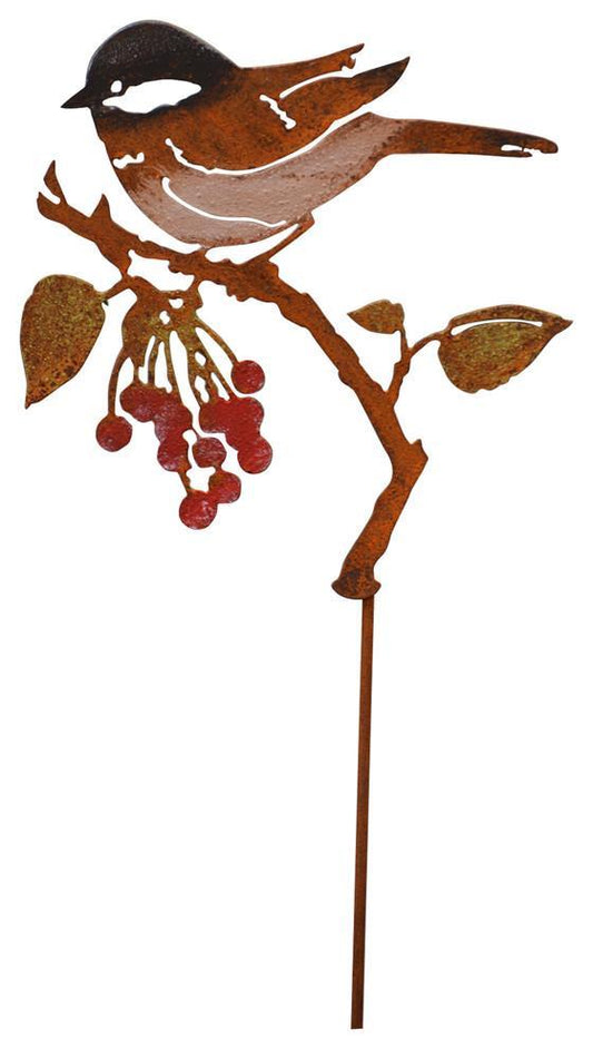 Bird on Wild Cherry Stake by Jim & Madeleine Crowdus - © Blue Pomegranate Gallery