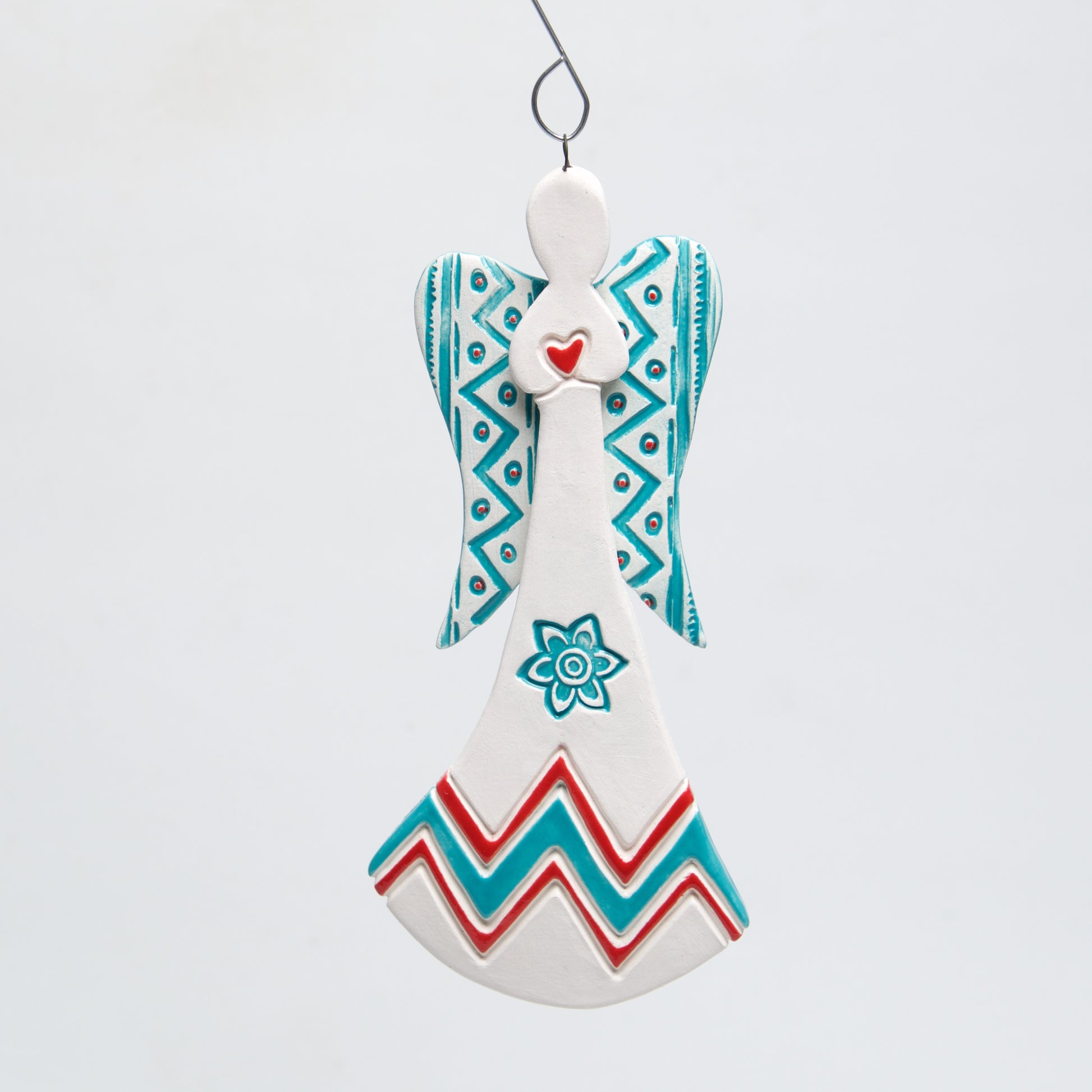 Large Angel Clay handmade ornament - © Blue Pomegranate Gallery