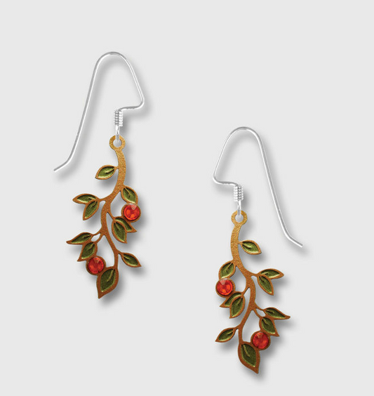 4045 Green Leaves Sun cab Earrings by Barbara MacCambridge - © Blue Pomegranate Gallery