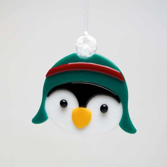 Glass Penguin in Hat ornament by Sondra Gerber - © Blue Pomegranate Gallery