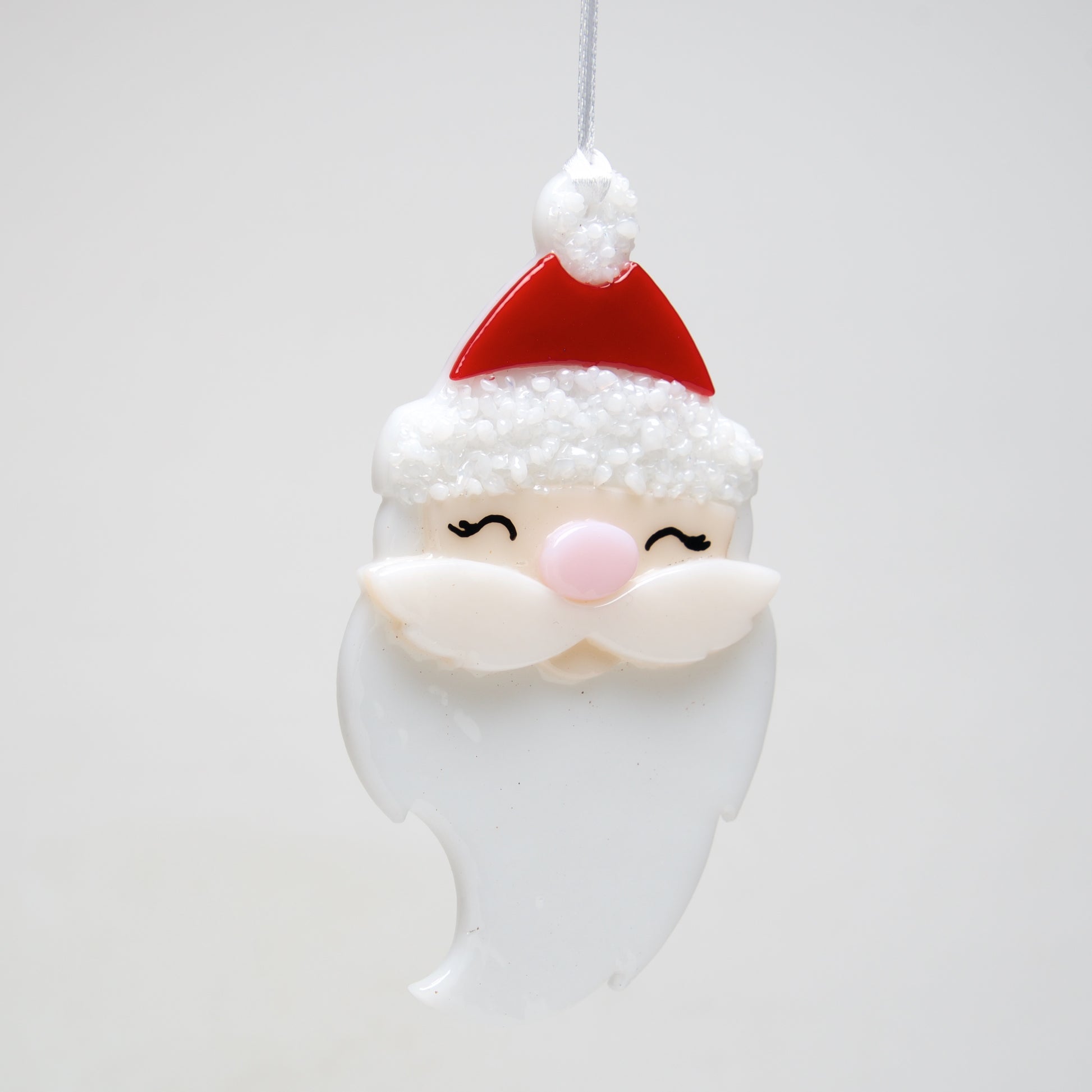 Glass Santa Face ornament by Sondra Gerber - © Blue Pomegranate Gallery