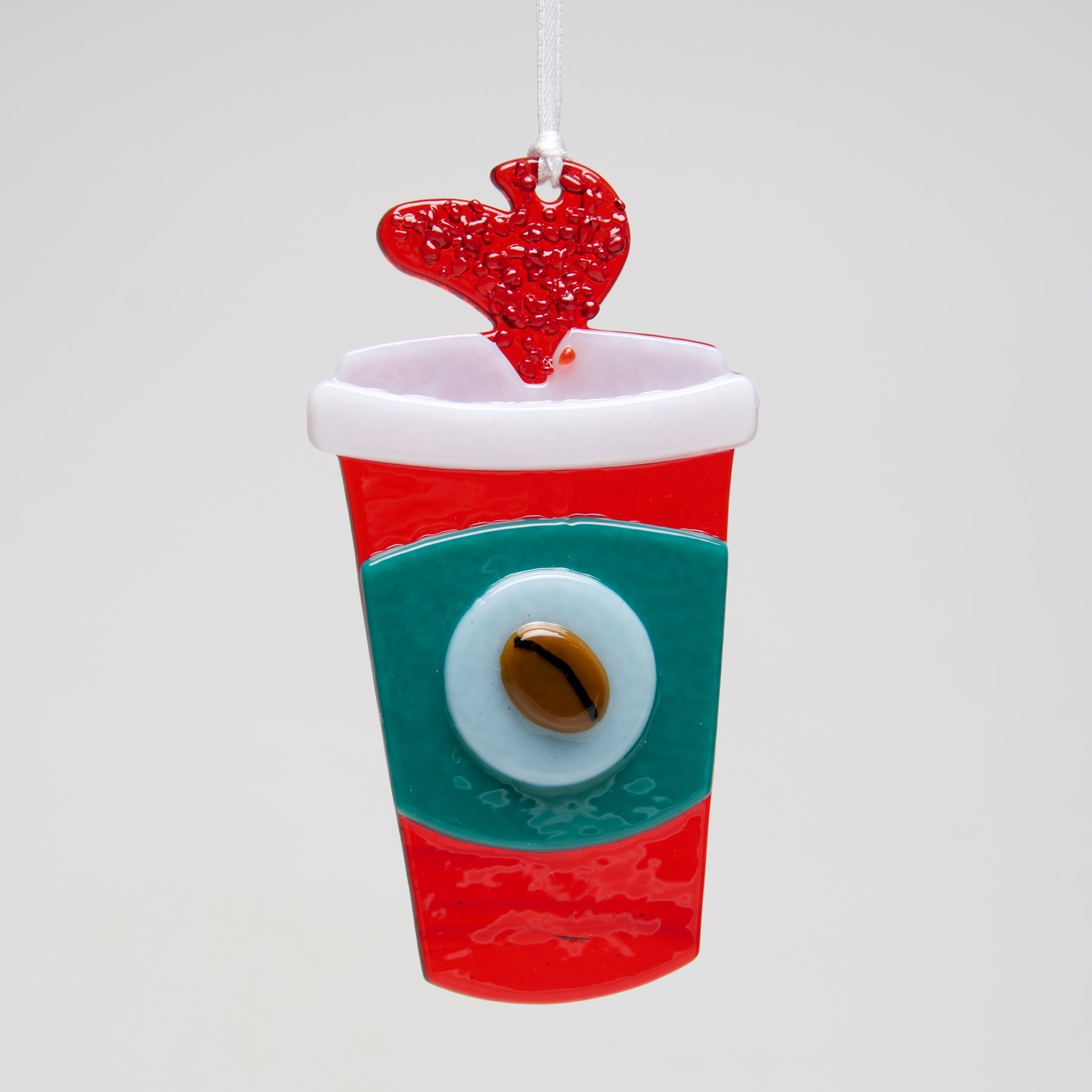 Glass togo Coffee Cup ornament by Sondra Gerber - © Blue Pomegranate Gallery