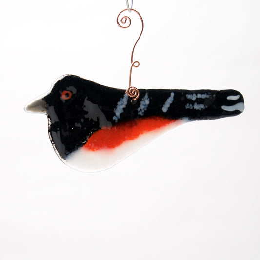 Spotted Towhee Ornament, Suncatcher by Heidi Riha - © Blue Pomegranate Gallery