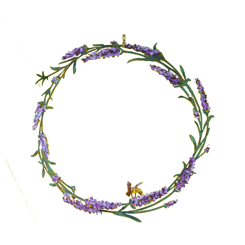 Lavender & Bee Wreath by Jim & Madeleine Crowdus - © Blue Pomegranate Gallery