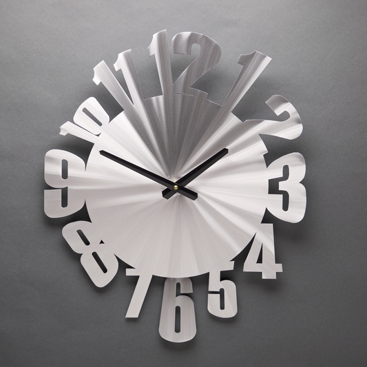 Warped - Aluminum Wall Clock  with Pendulum by Sondra Gerber - © Blue Pomegranate Gallery