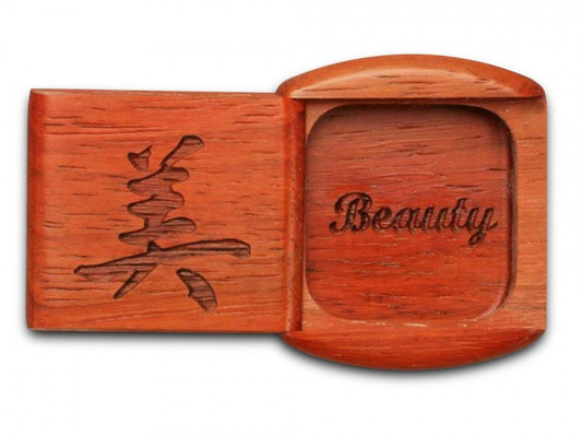 Beauty - Chinese Calligraphy Box, Cherry, 1/2 x 2 x 2 by Michael Fisher - © Blue Pomegranate Gallery