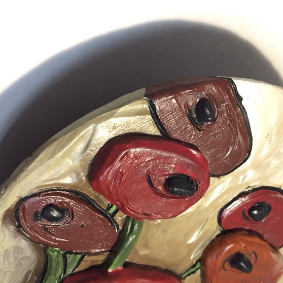 Poppies, 7" Circle Tile by Carol Fennell - © Blue Pomegranate Gallery