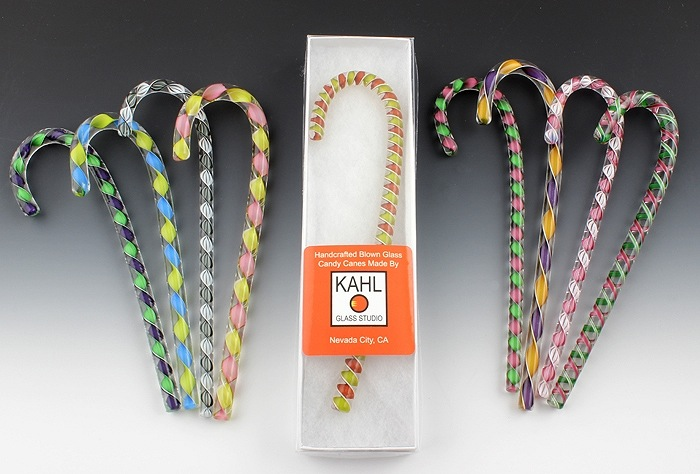Blown Glass Candy Cane by Robert Kahl - © Blue Pomegranate Gallery