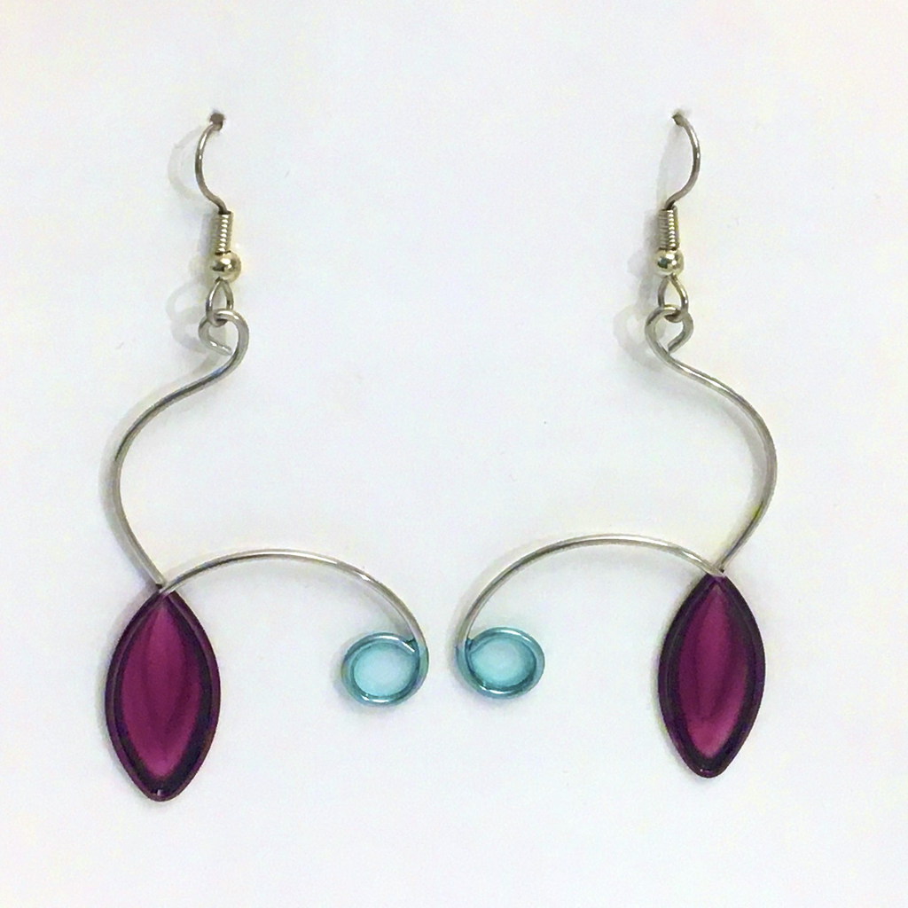 Stainless Steel Resin Earrings by Christopher Royal - © Blue Pomegranate Gallery