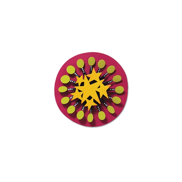 8" Yellow Stars Kinetic Spinner by Carol Roeda - © Blue Pomegranate Gallery