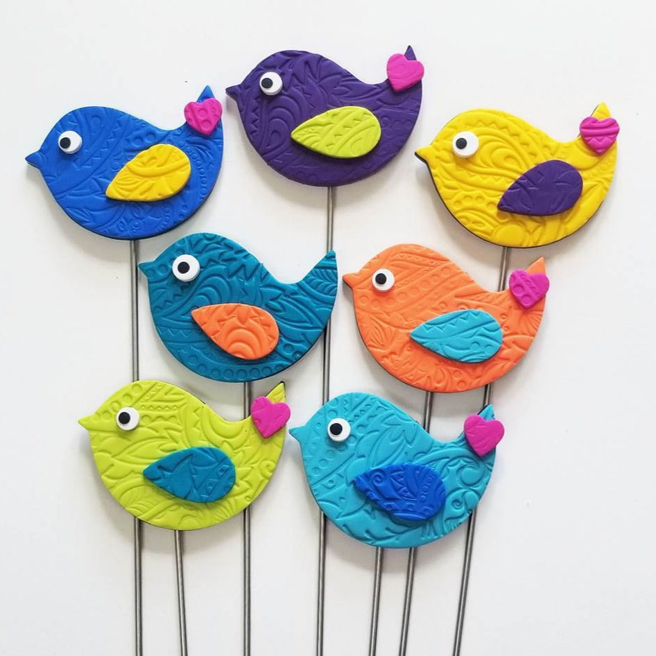 Clay Birds by Kristi Thorndike Kent - © Blue Pomegranate Gallery