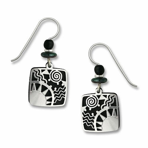 7303 Black Square Sunrise Earrings by Barbara MacCambridge - © Blue Pomegranate Gallery