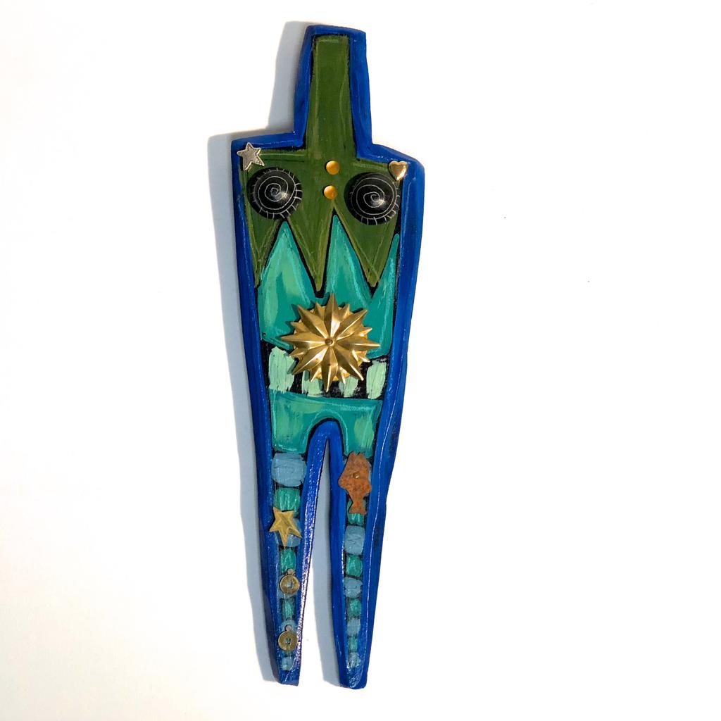 Natural Wood hand painted beauties. By E. Drumm. Wall hanging 14”x5” - © Blue Pomegranate Gallery