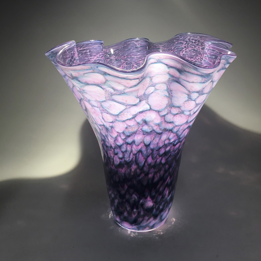LG Purple Scalloped Vase by Thomas Kelly 11 x 11 x 11” - © Blue Pomegranate Gallery