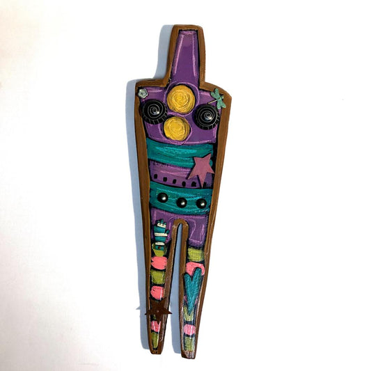 Natural Wood hand painted beauties. By E. Drumm. Wall hanging 14”x5” - © Blue Pomegranate Gallery