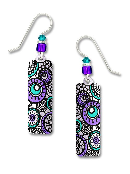 7701 Lavender whimsical circle Earrings by Barbara MacCambridge - © Blue Pomegranate Gallery
