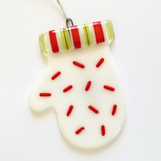 Mitten Red Green Ornament by Kristi Thorndike Kent - © Blue Pomegranate Gallery