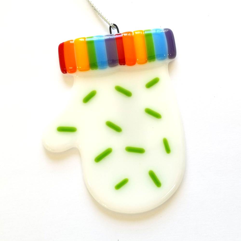 Rainbow Mitten Ornament by Kristi Thorndike Kent - © Blue Pomegranate Gallery